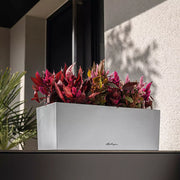 BALCONERA Steel 50 Pearl Grey, Self-Watering Window Box (Railing Planter), H19 L50 W19 cm, 8L