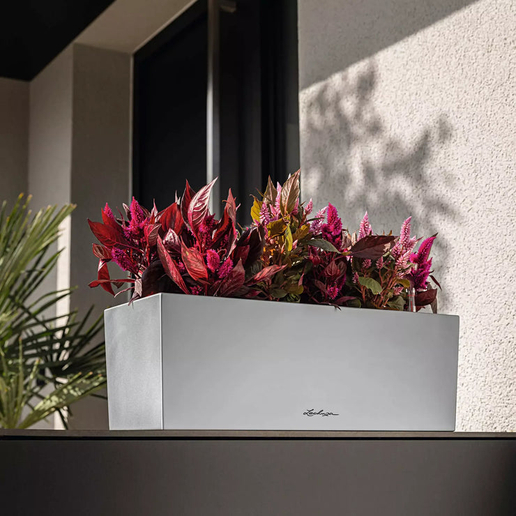 BALCONERA Steel 50 Pearl Grey, Self-Watering Window Box (Railing Planter), H19 L50 W19 cm, 8L