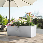 BALCONERA Steel 50 Pearl Grey, Self-Watering Window Box (Railing Planter), H19 L50 W19 cm, 8L
