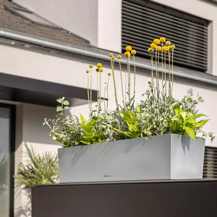BALCONERA Steel 50 Pearl Grey, Self-Watering Window Box (Railing Planter), H19 L50 W19 cm, 8L